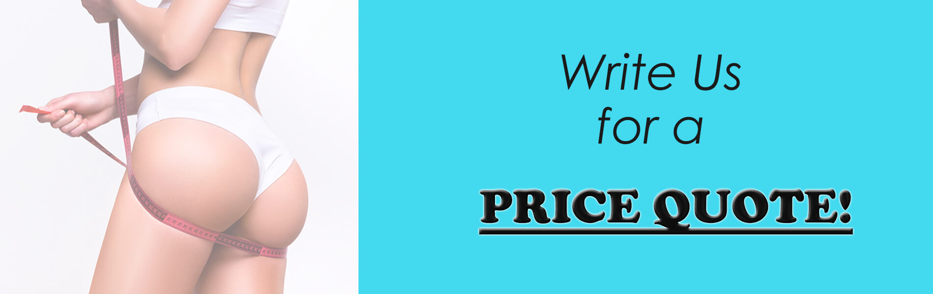 Picture of a woman showing her butt wearing white panties and holding a measuring tape around her butt